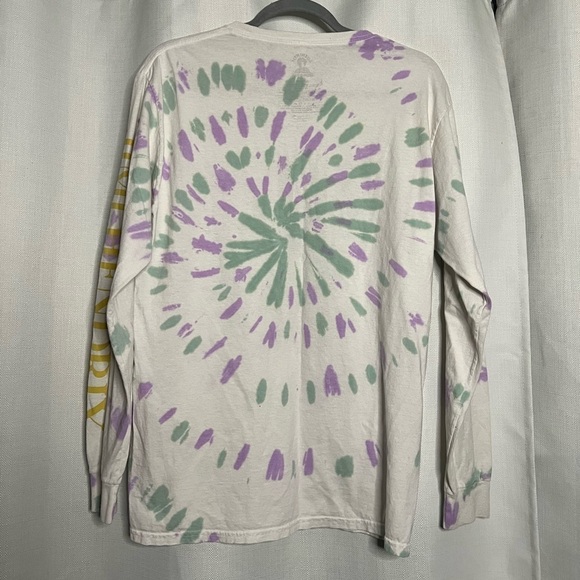 Jimi Hendrix Tie Dye Purple Green White Long Sleeve Graphic Shirt Medium - Picture 2 of 8